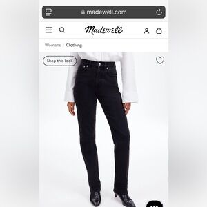 Madewell 90s straight jeans in black. Size 30. Barely worn.